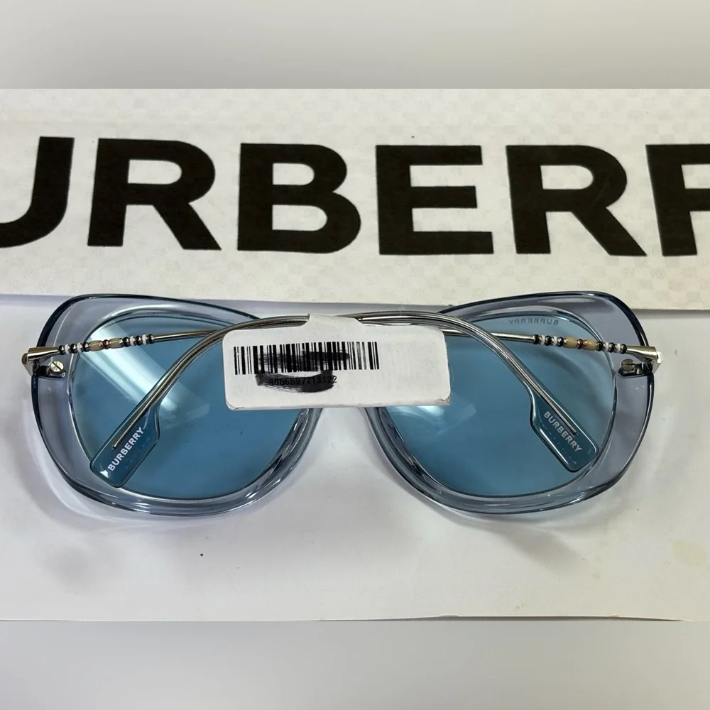 New Burberry B4375 4023/80 Eugenie Azure Blue Sunglasses. Blue lenses. - Picture 14 of 14